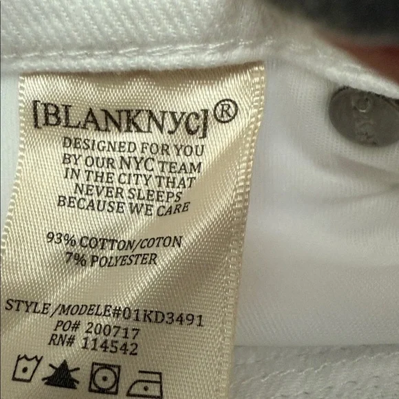BLANKNYC Baggy White Cargo Utility Cotton Jeans in Milk It NWT - Picture 7 of 7